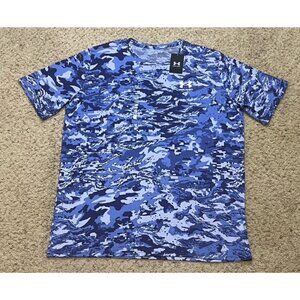 Under Armour Men Blue Camo Tee Short Sleeve Shirt Size 3XL Tall Loose New NWT